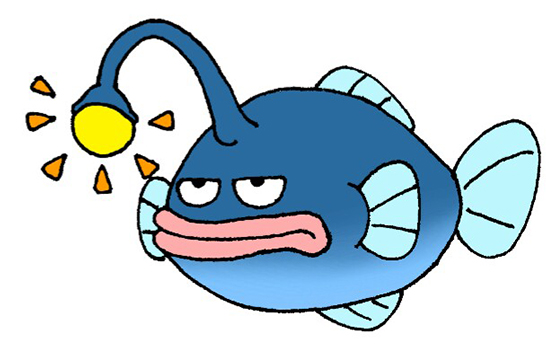 チョウチンアンコウ ブサカワイラスト