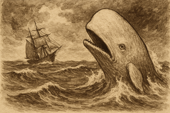 船を襲うモビー・ディック
