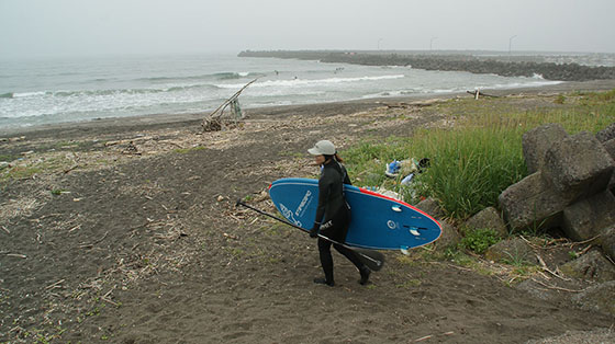 降水量1mmの白老でSUPサーフィン