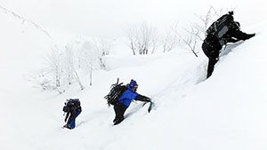 前十勝岳冬山登山標高1400m付近