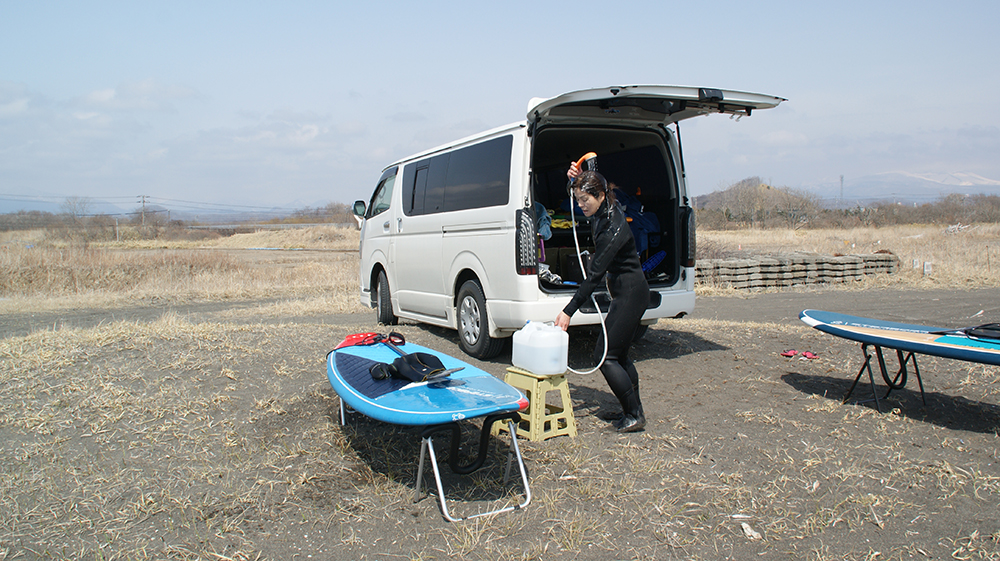 白老SUPサーフィン撤収準備