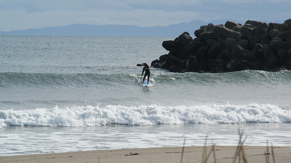 腰波にテイクオフ